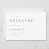 現代のウェディング 予約席メモリーサイン | 青 (正面)