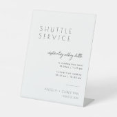 現代のエレガントなスクリプトシャトルサービス結婚式のサイン 台座サイン (正面)