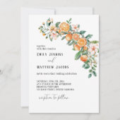 現代のオレンジをテーマにした結婚式の招待状 編集可能 招待状 (正面)