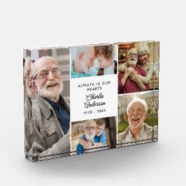 現代のオーダーメイド テキスト5枚写真コラージュ追悼記念 フォトブロック