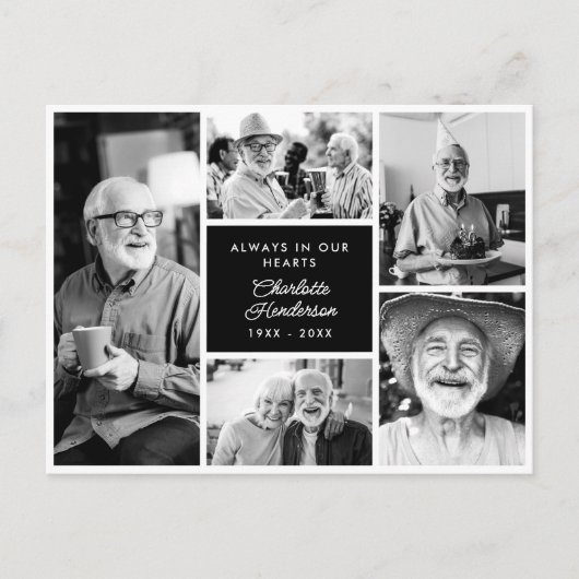 現代のオーダーメイド テキスト 5-写真 葬儀 お礼 ポストカード (正面)