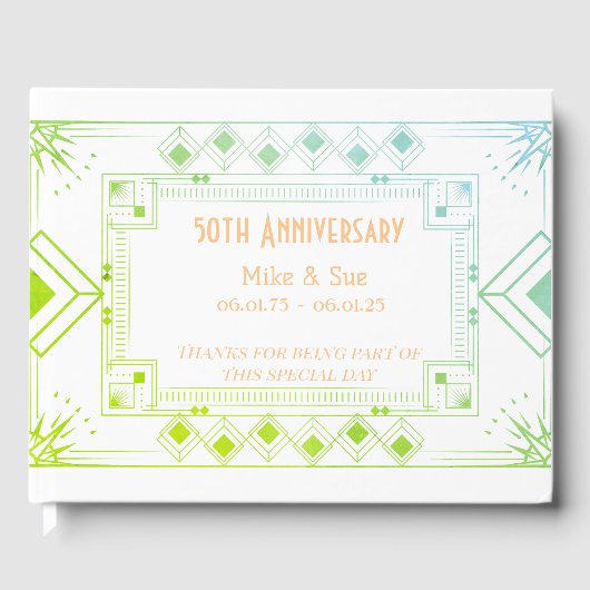 現代のカスタマイズされた記念日のゲストブック ゲストブック (正面)