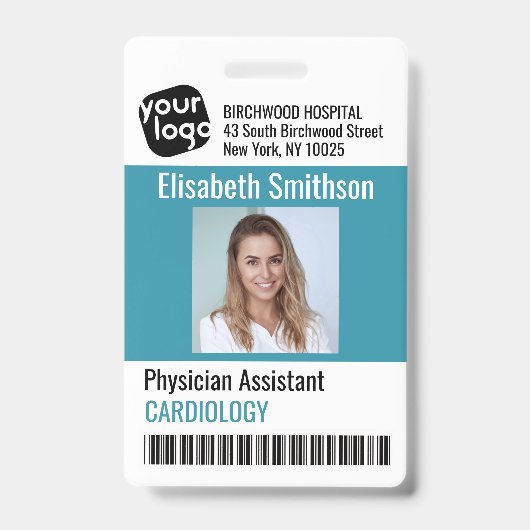  現代のカスタマイズ可能な医師アシスタントIDカード バッジ (正面)