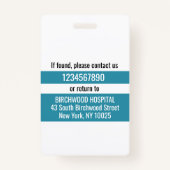  現代のカスタマイズ可能な医師アシスタントIDカード バッジ (裏面)