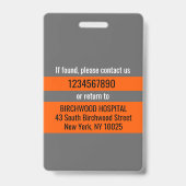  現代のカスタマイズ可能な医師アシスタントIDカード バッジ (裏面)