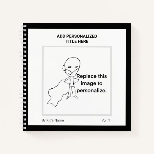 現代のカスタマイズ名前のイニシャル子供アート ノートブック (正面)