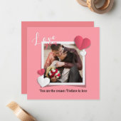 現代のカスタム写真とラブメッセージ ノートカード (正面/裏面インサイチュ)