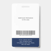 現代のカスタム写真と名前の従業員バッジ バッジ (裏面)