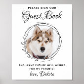 現代のカスタム写真ペットウェディングゲストブックサイン ポスター (正面)