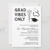 現代のカスタム写真 医学博士卒業 招待状 (正面)