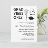 現代のカスタム写真 医学博士卒業 招待状 (スタンド正面)