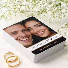 現代のカップル モノグラム 日付 オーダーメイド フォト 名前 トランプ