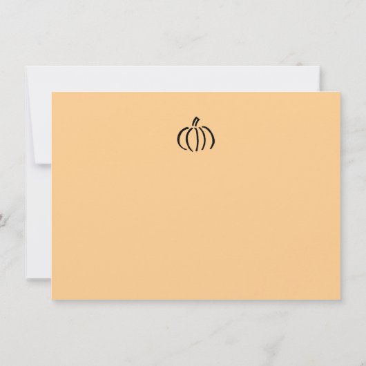 現代のカボチャのデザインが入った感謝を伝えるカード ノートカード (裏面)