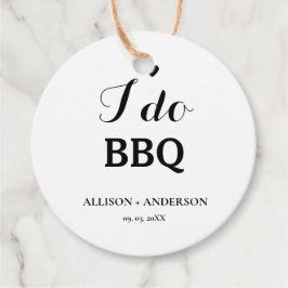 現代のカリグラフィーで「 BBQ ウェディングシャワーをします」 フェイバータグ
