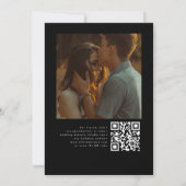 現代のカリグラフィー写真ウェディングQRコード 招待状 (裏面)