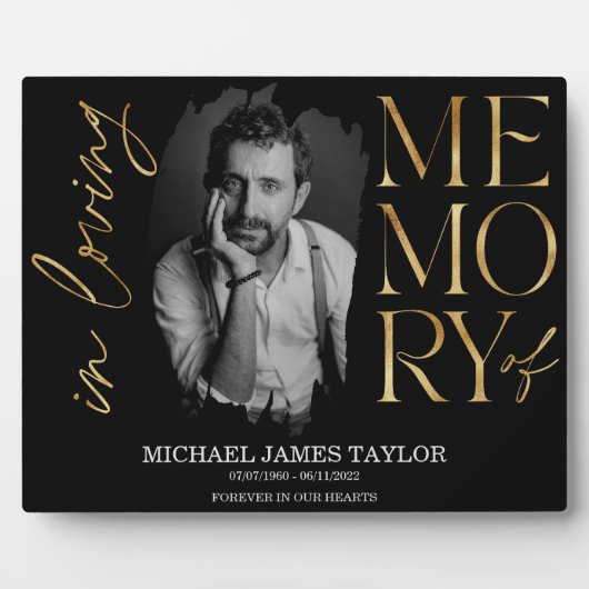 現代のカリグラフィー写真 愛する人の記憶にとどまる記念品 フォトプラーク (正面)