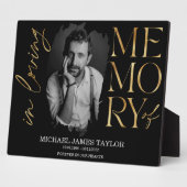 現代のカリグラフィー写真 愛する人の記憶の記念品 フォトプラーク (側面)