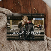 現代のカリグラフィー結婚式　予定変更のお知らせ 案内状