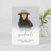 現代のカリグラフィー スクリプト写真 卒業 招待状 (スタンド正面)