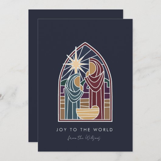 現代のキリスト誕生の宗教的なクリスマス シーズンカード (正面/裏面)