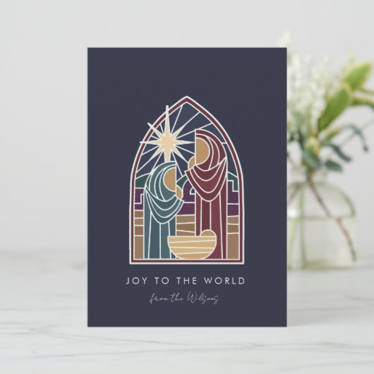 現代のキリスト誕生の宗教的なクリスマス シーズンカード (スタンド正面)