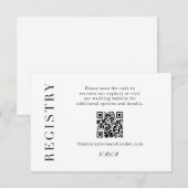 現代のギフト登録同封 ウェディング スキャンQR エンクロージャーカード (正面/裏面)
