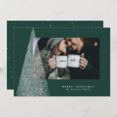 現代のクリスマスツリー　緑の写真 シーズンカード (正面/裏面)
