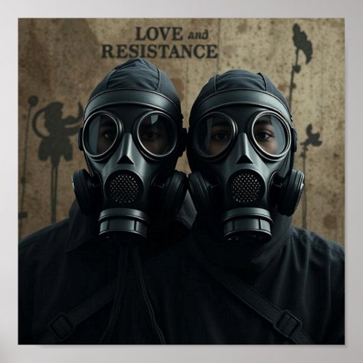 現代のグラフィック LOVE AND RESISTANCE ポスター (正面)