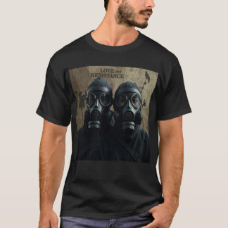 現代のグラフィック LOVE AND RESISTANCE Tシャツ