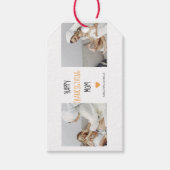 現代のコラージュ写真　ハッピースペシャルサンクスギビングママ ギフトタグ (正面)