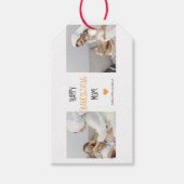 現代のコラージュ写真　ハッピースモール  サンクスギビング ママ ギフトタグ (正面)