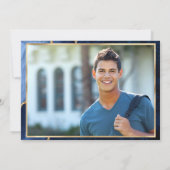 現代のゴールドブルーの看護学校卒業パーティー 招待状 (裏面)