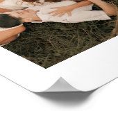 現代のシンプルなカップル写真 & オーダーメイド名前 ポスター (角)