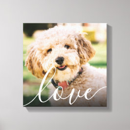 現代のシンプルなスクリプト 愛するペットの写真 記念品 キャンバスプリント