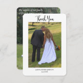 現代のシンプルな写真2枚を使った結婚式のお礼メッセージ サンキューカード (正面/裏面)