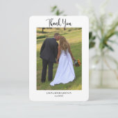 現代のシンプルな写真2枚を使った結婚式のお礼メッセージ サンキューカード (スタンド正面)