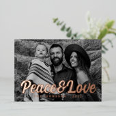 現代のシンプルな筆記体での挨拶 家族の写真 箔シーズンカード (立ち正面)