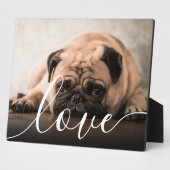 現代のスクリプトラブペット写真 フォトプラーク (側面)