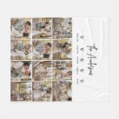 現代のスクリプト個人5家族ギフト黒と白 フリースブランケット (正面(横))