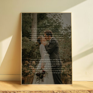 現代のスクリプト写真カスタム結婚誓約 ポスター