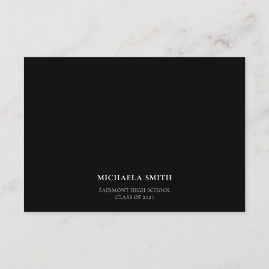 現代のスクリプト卒業アドバイス 卒業式 エンクロージャーカード (裏面)