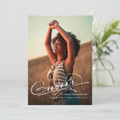 現代のスクリプト卒業生2写真卒業パーティー 招待状 (スタンド正面)