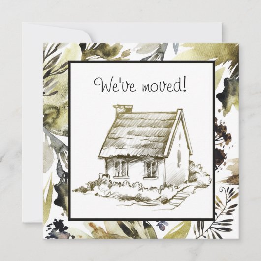 現代のスケッチ入りの転居アナウンス (正面)