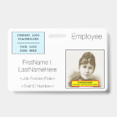 現代のスタッフ ID バッジ (裏面)