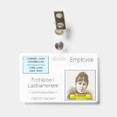 現代のスタッフ ID バッジ (裏面 (クリップ付))