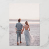 現代のセーブ・ザ・デート ローズゴールド リアル 箔招待状 (裏面)