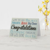 現代のタイポグラフィ おめでとう カード (黄色い花)