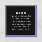 現代のタロット占い カラフルなカードで運勢を占う スクエア名刺 (裏面)