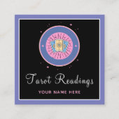 現代のタロット占い カラフルなカードで運勢を占う スクエア名刺 (正面)
