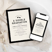 現代のダブル卒業パーティー 招待状